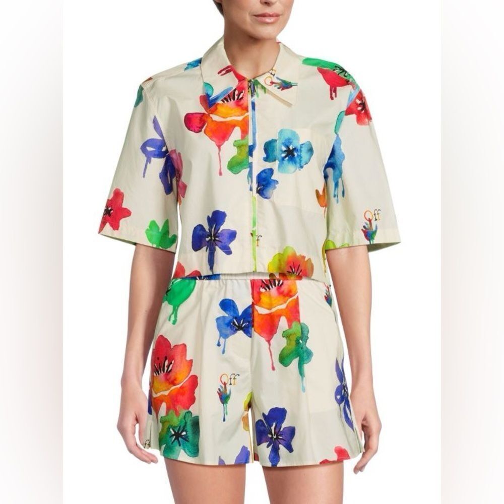 Off-White White Crop Top with Sleek Design